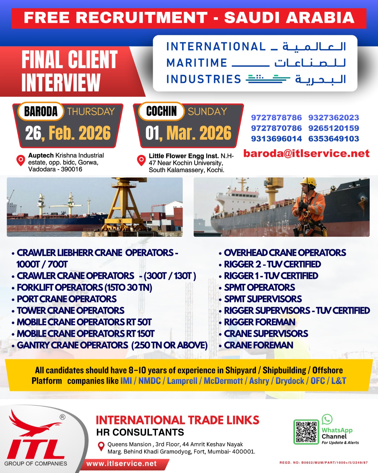 Urgent Hiring for Saudi Arabia