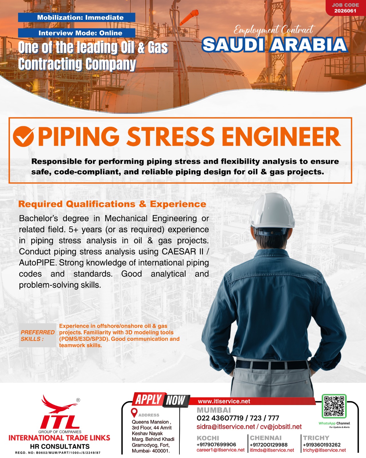 Urgent Hiring for Saudi Arabia