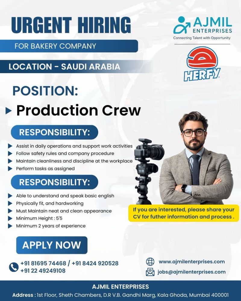 Urgent Hiring for Saudi Arabia