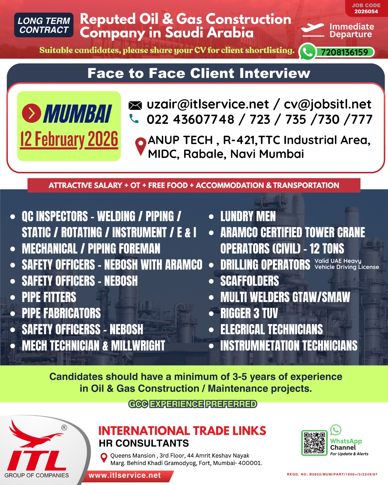 Urgent Hiring for Saudi Arabia