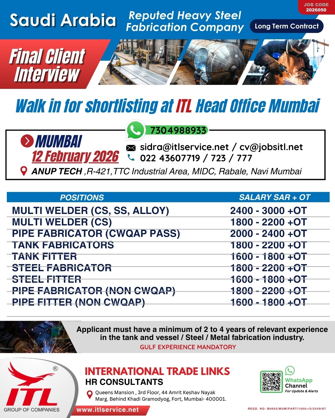 Urgent Hiring for Saudi Arabia