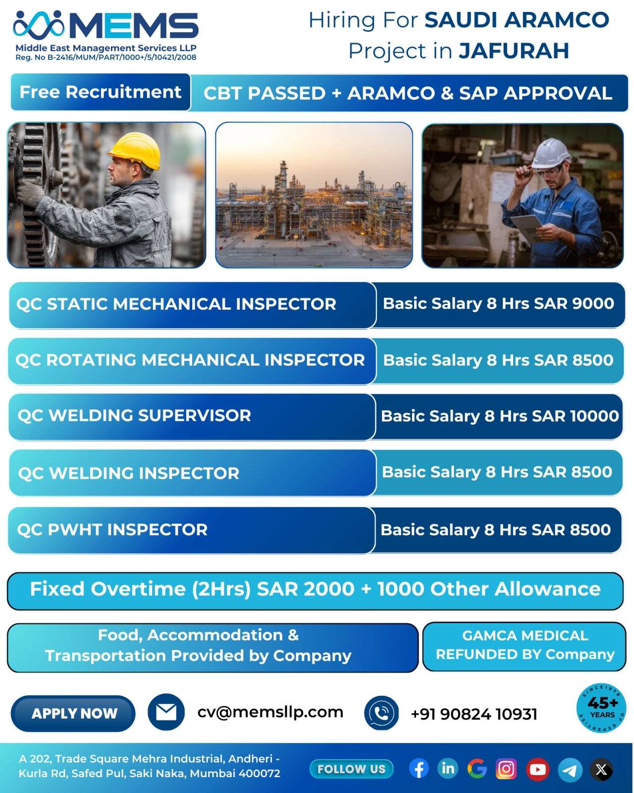 Urgent Hiring for Saudi Arabia