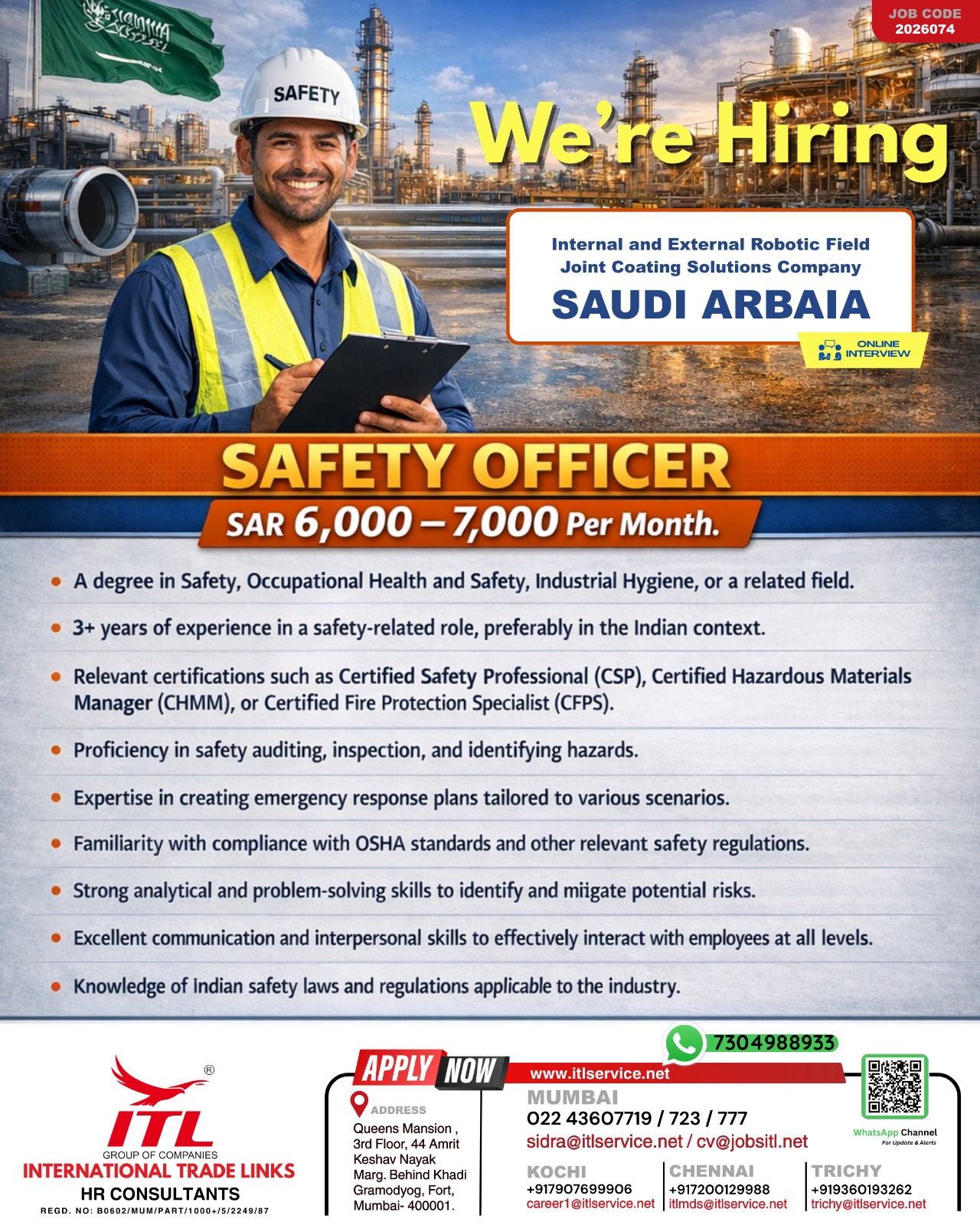 Urgent Hiring for Saudi Arabia