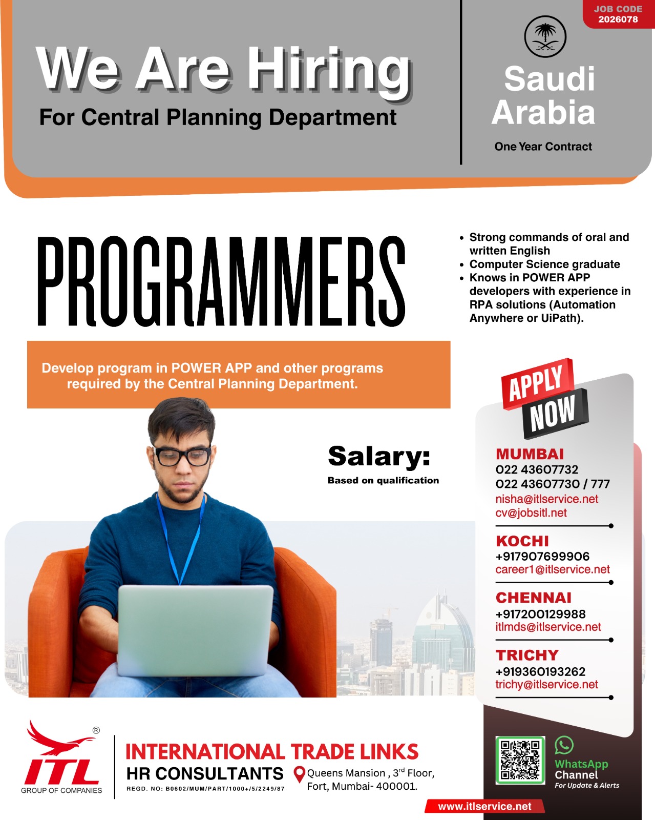 Urgent Hiring for Saudi Arabia