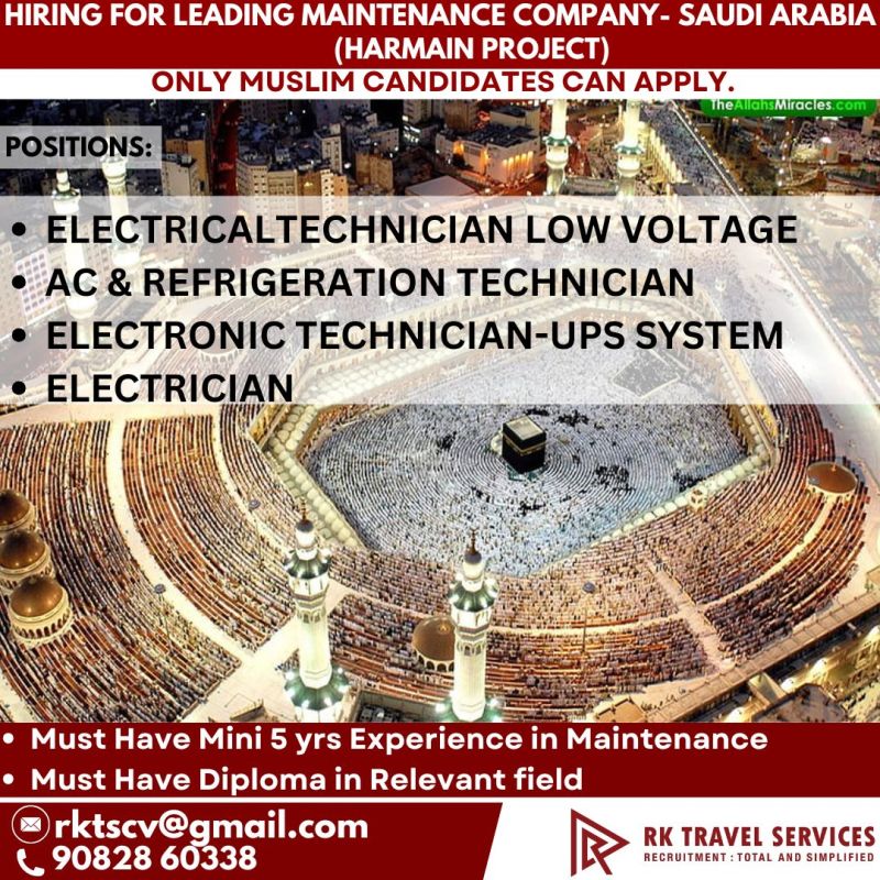 Urgent Hiring for Saudi Arabia