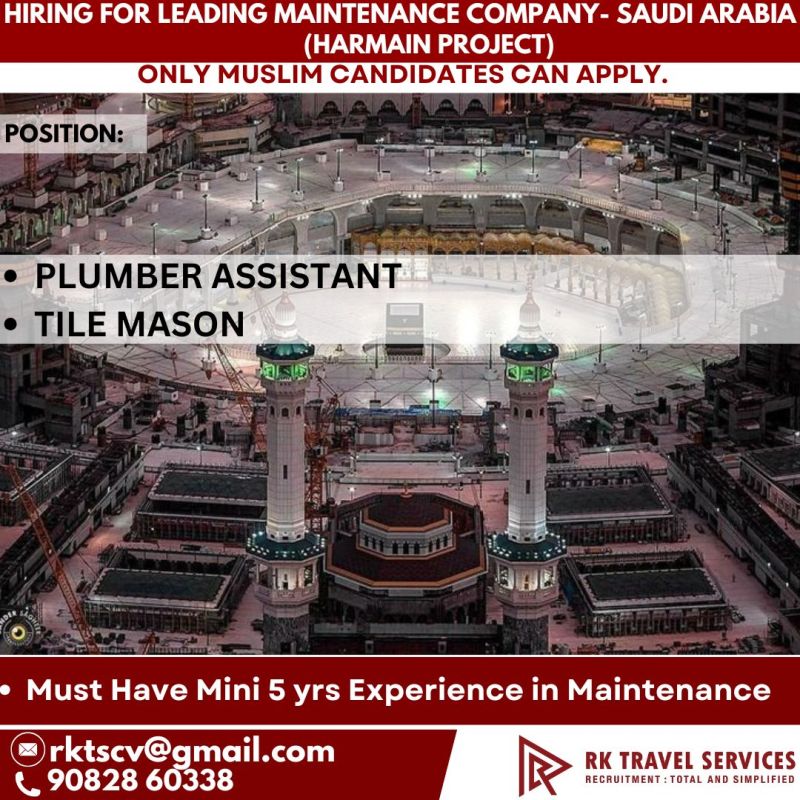 Urgent Hiring for Saudi Arabia