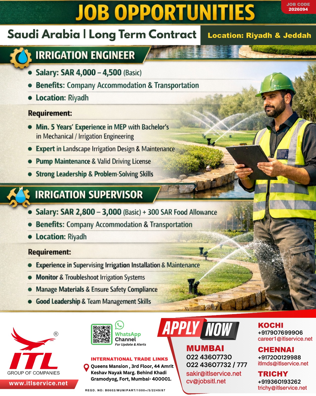 Urgent Hiring for Saudi Arabia