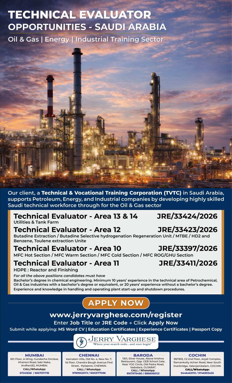 Urgent Hiring for Saudi Arabia