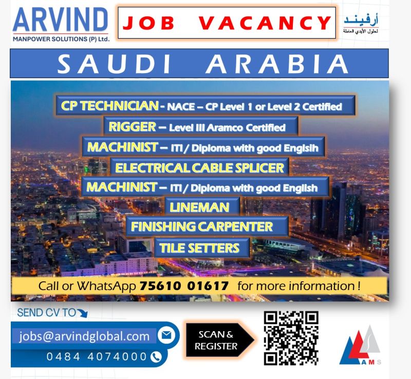 Urgent Hiring for Saudi Arabia