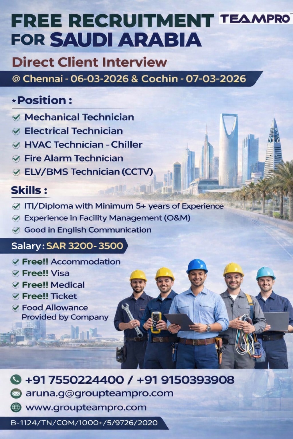 Urgent Hiring for Saudi Arabia
