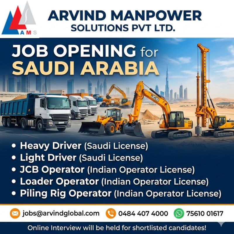 Urgent Hiring for Saudi Arabia