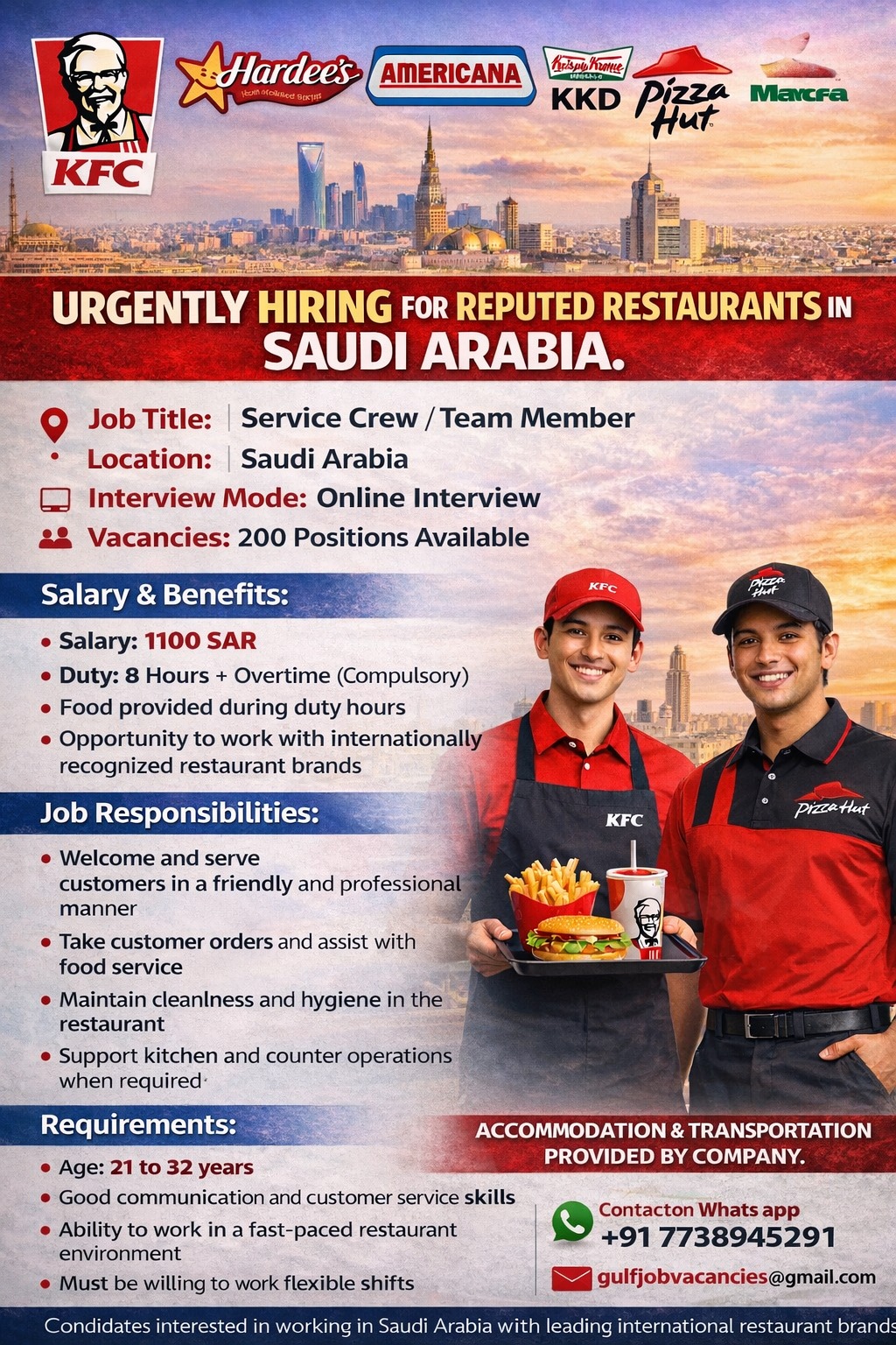 Urgent Hiring for Saudi Arabia