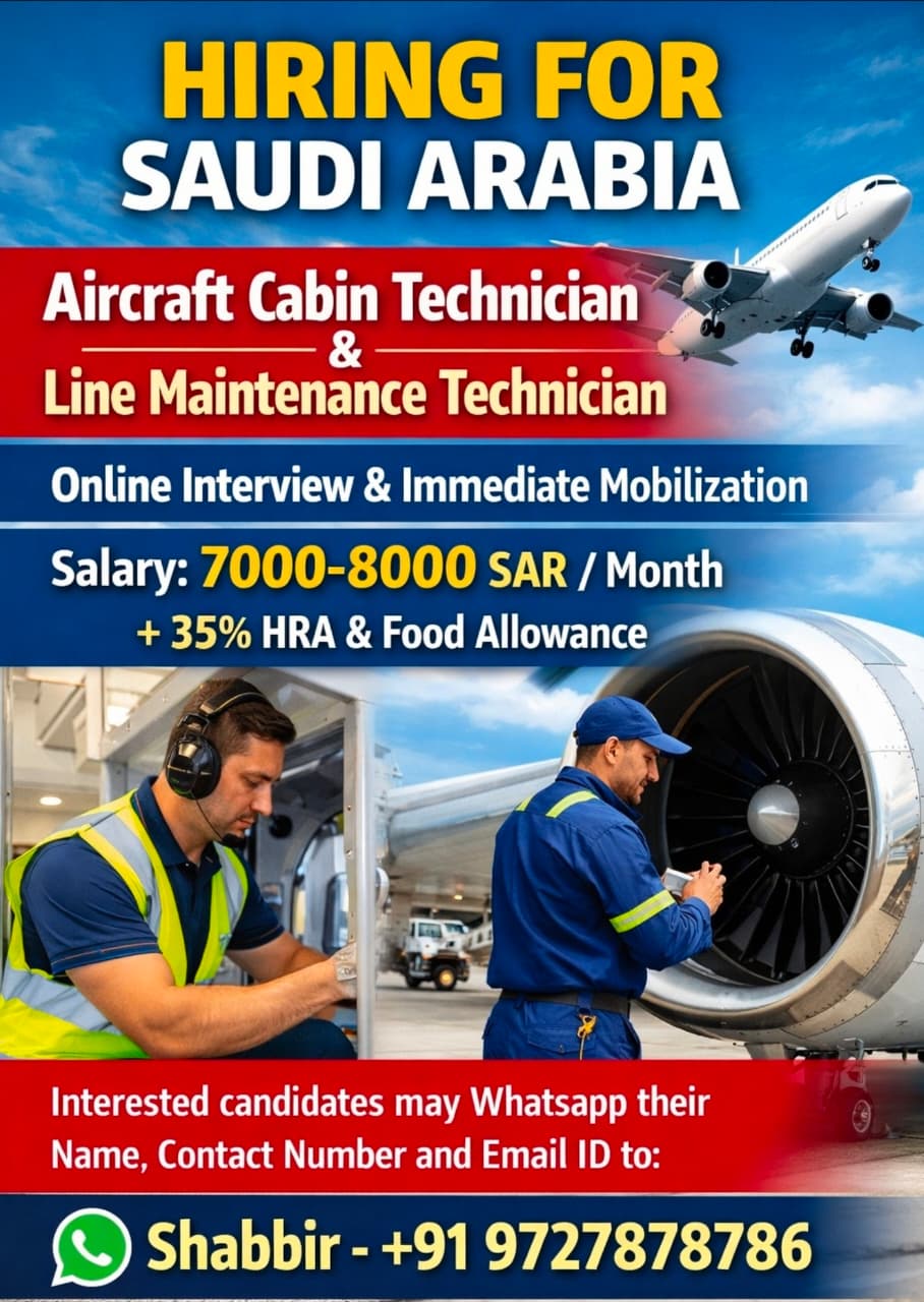 Urgent Hiring for Saudi Arabia