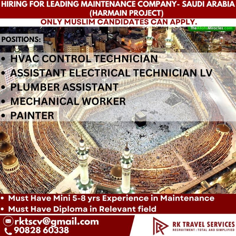 Urgent Hiring for Saudi Arabia