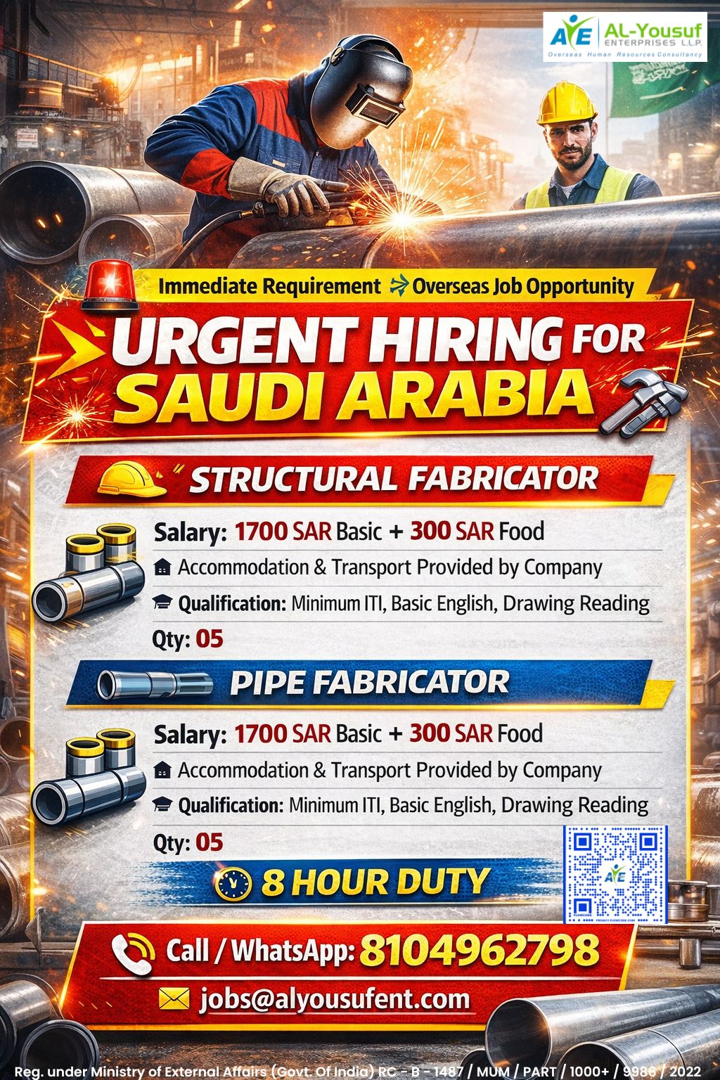 Urgent Hiring for Saudi Arabia