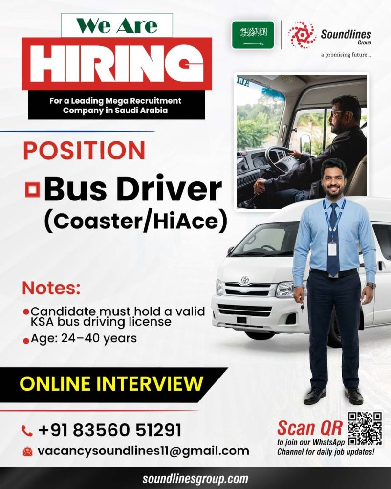 Urgent Hiring for Saudi Arabia