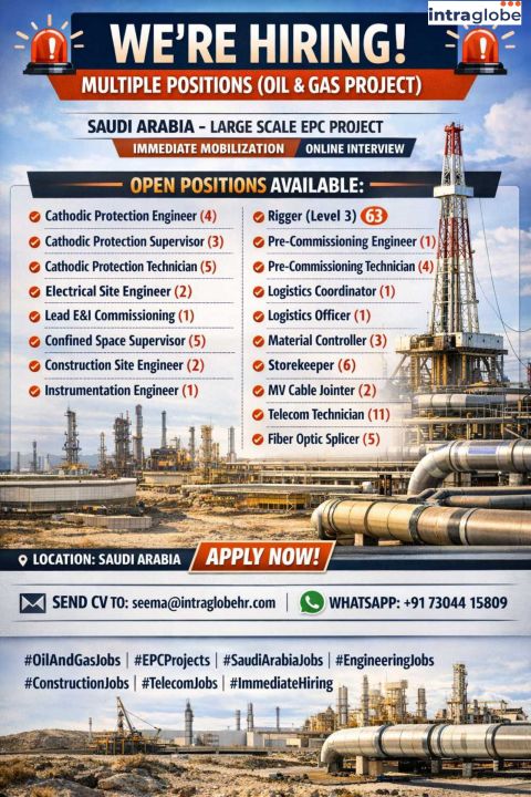 Urgent Hiring for Saudi Arabia