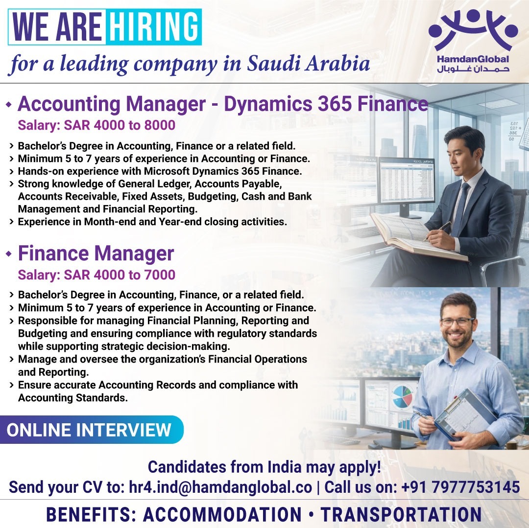 Urgent Hiring for Saudi Arabia
