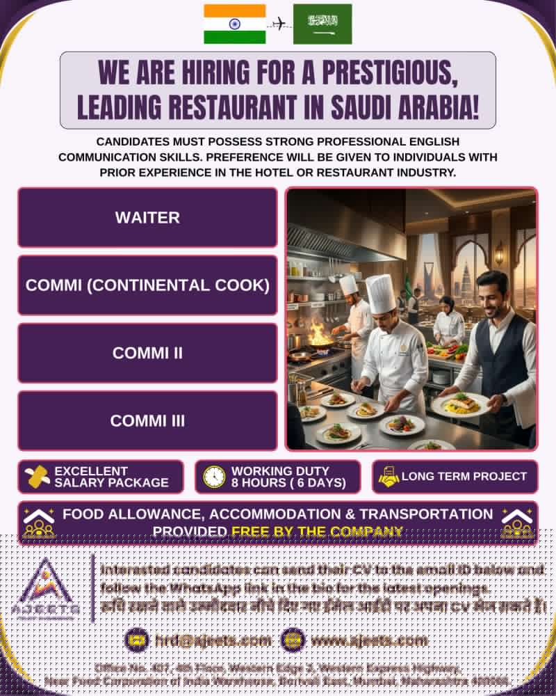 Urgent Hiring for Saudi Arabia