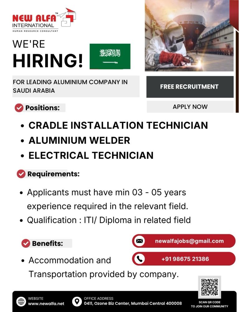 Urgent Hiring for Saudi Arabia