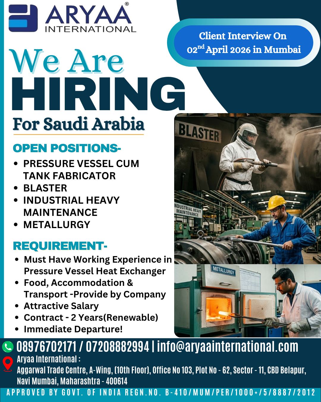 Urgent Hiring for Saudi Arabia