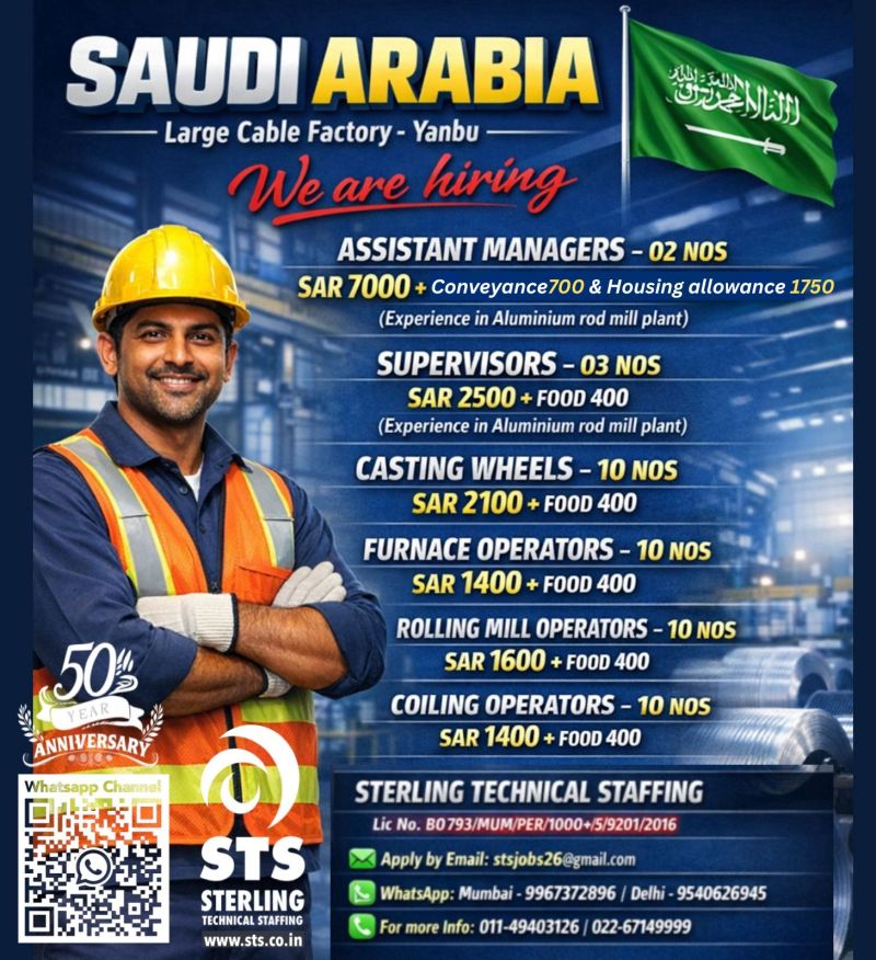 Urgent Hiring for Saudi Arabia