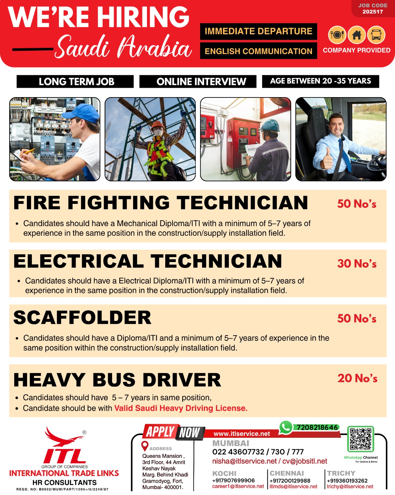 Urgent Hiring for Saudi Arabia