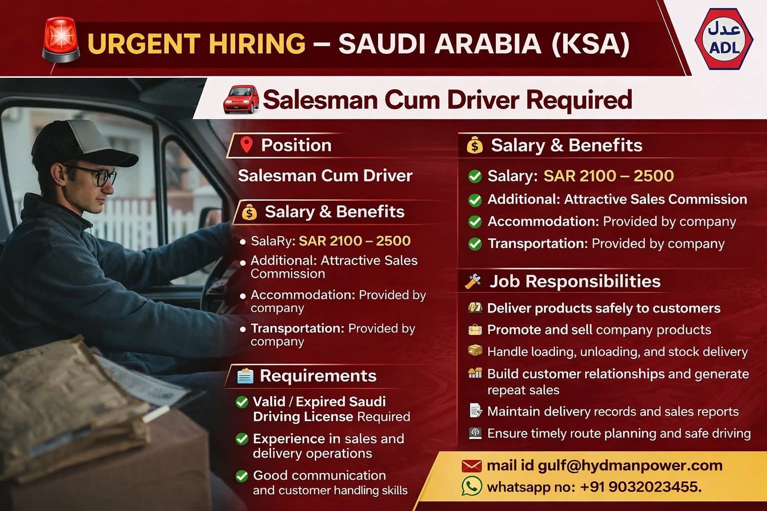 Urgent Hiring for Saudi Arabia