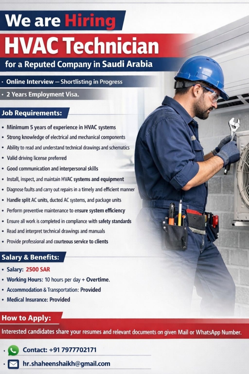 Urgent Hiring for Saudi Arabia