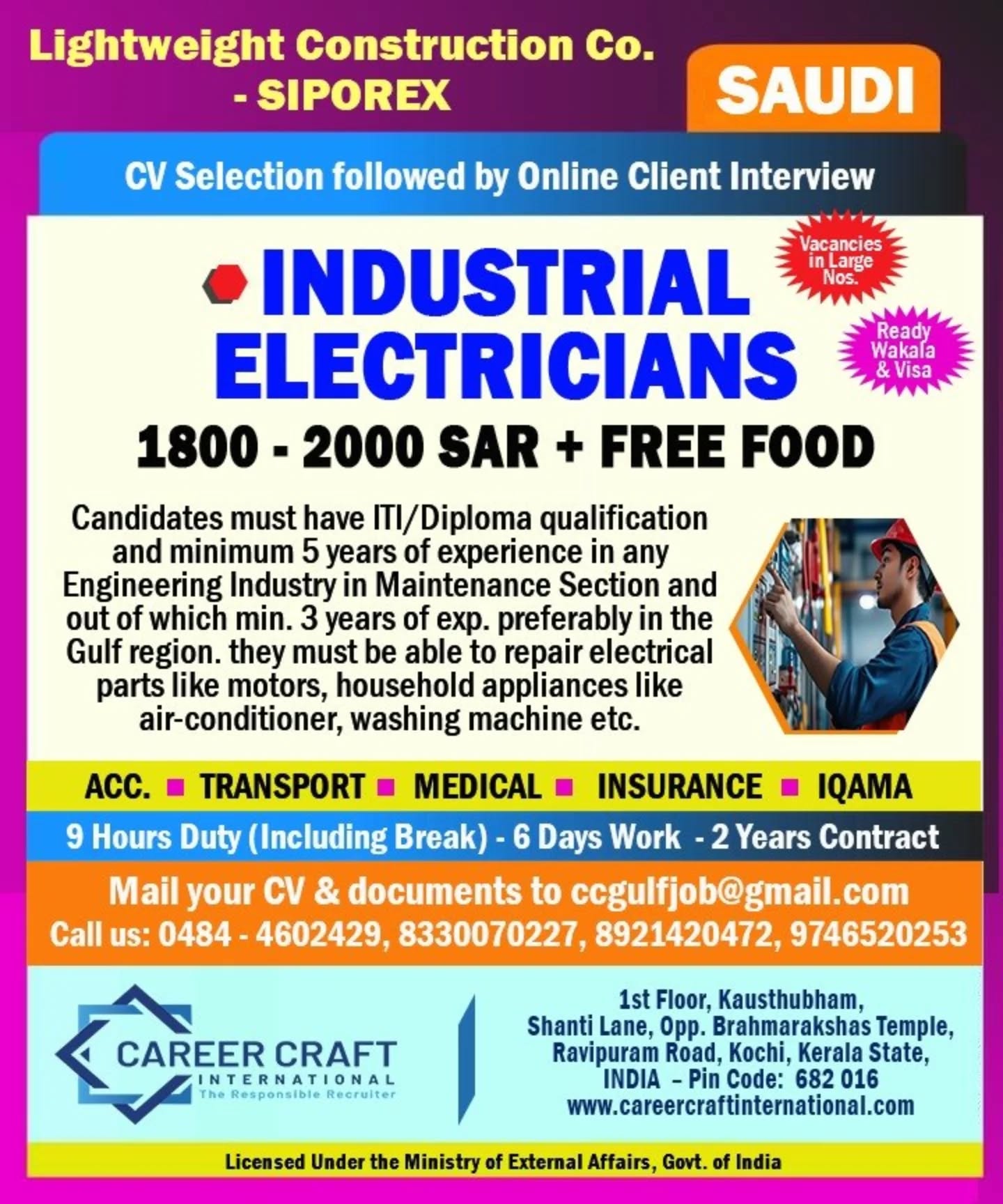 Urgent Hiring for Saudi Arabia