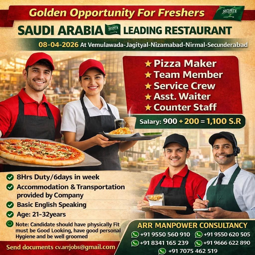 Urgent Hiring for Saudi Arabia