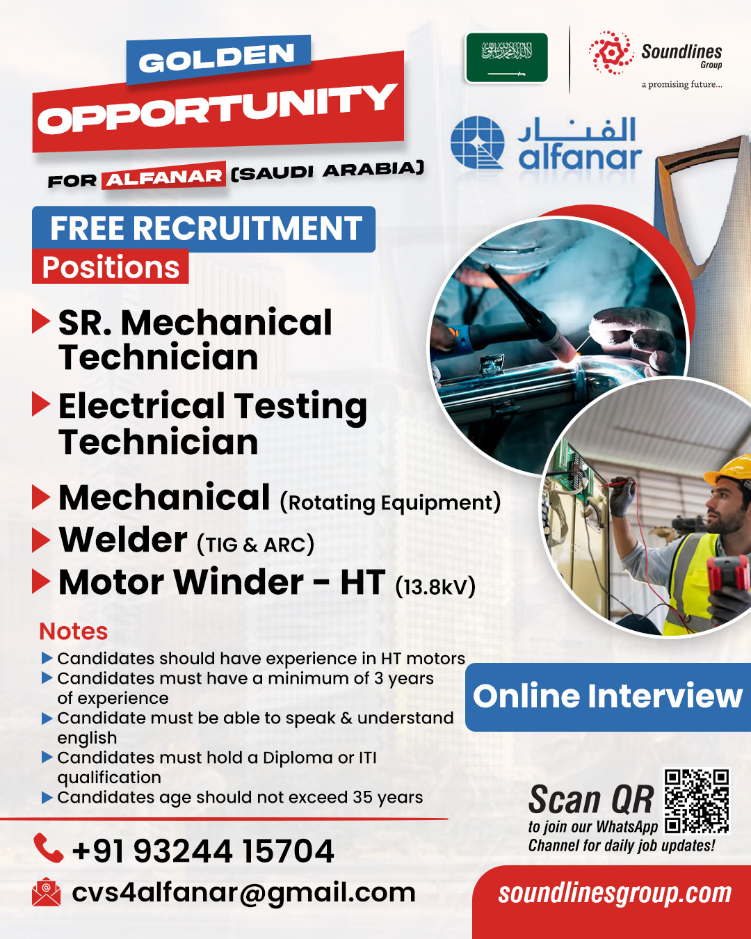 Urgent Hiring for Saudi Arabia