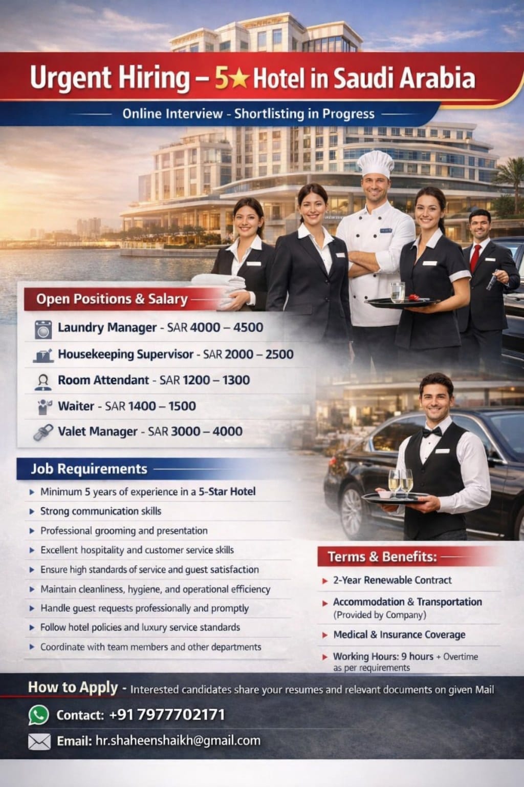 Urgent Hiring for Saudi Arabia