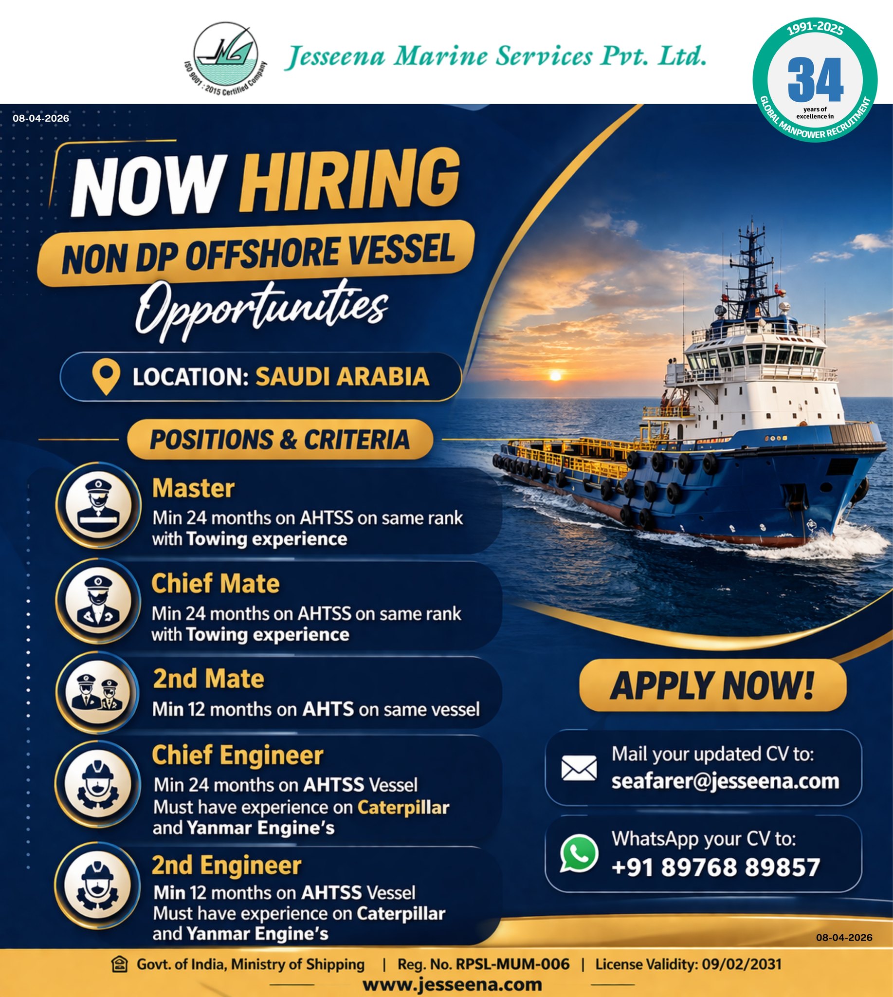 Urgent Hiring for Saudi Arabia