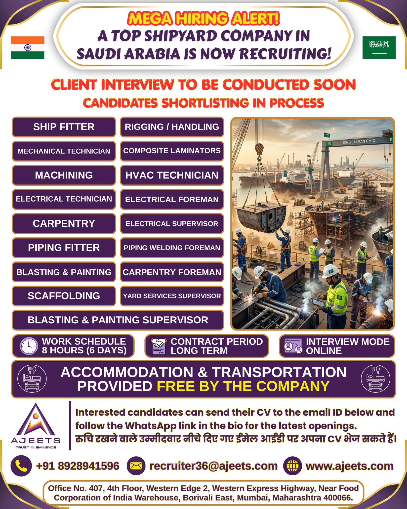 Urgent Hiring for Saudi Arabia