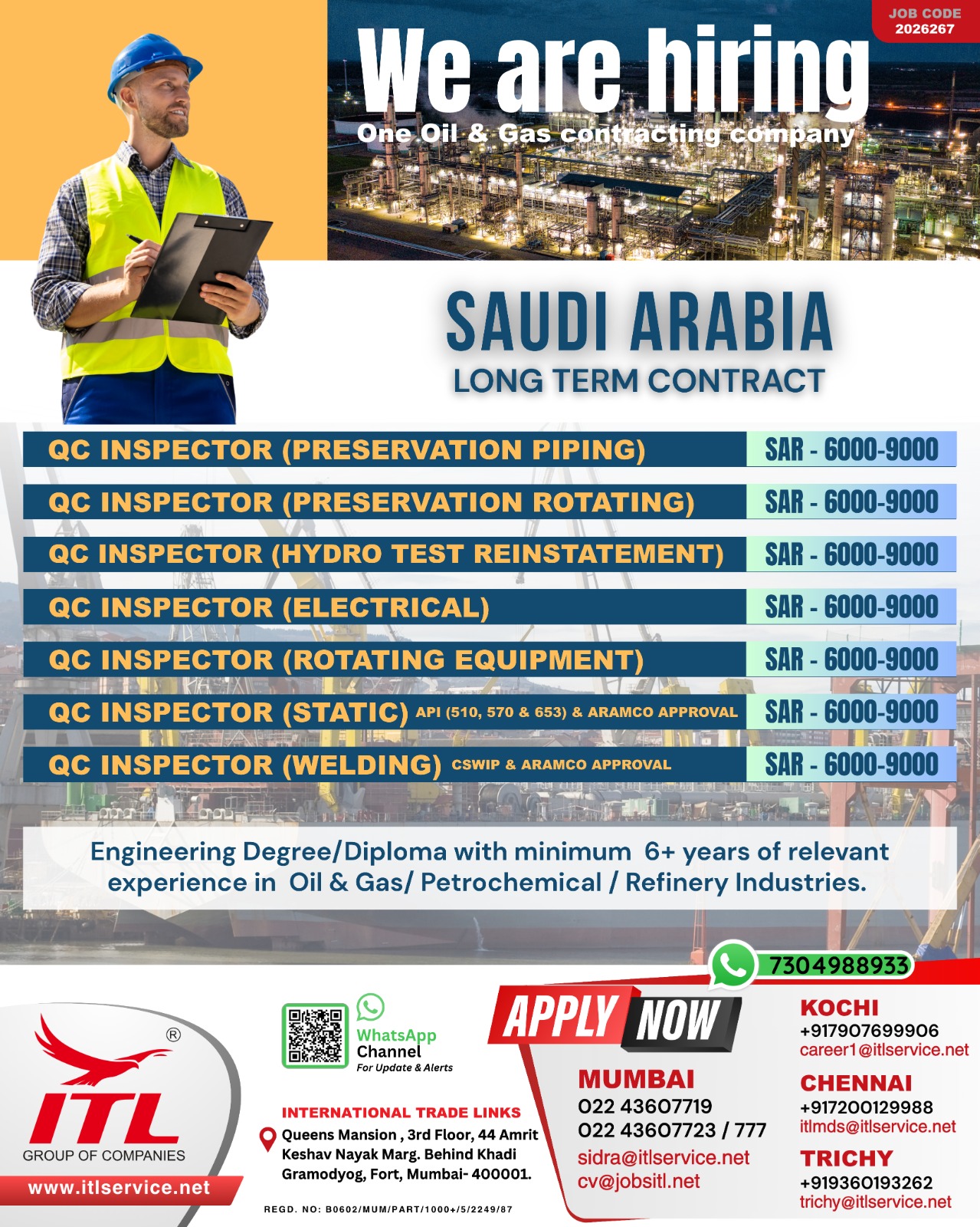 Urgent Hiring for Saudi Arabia