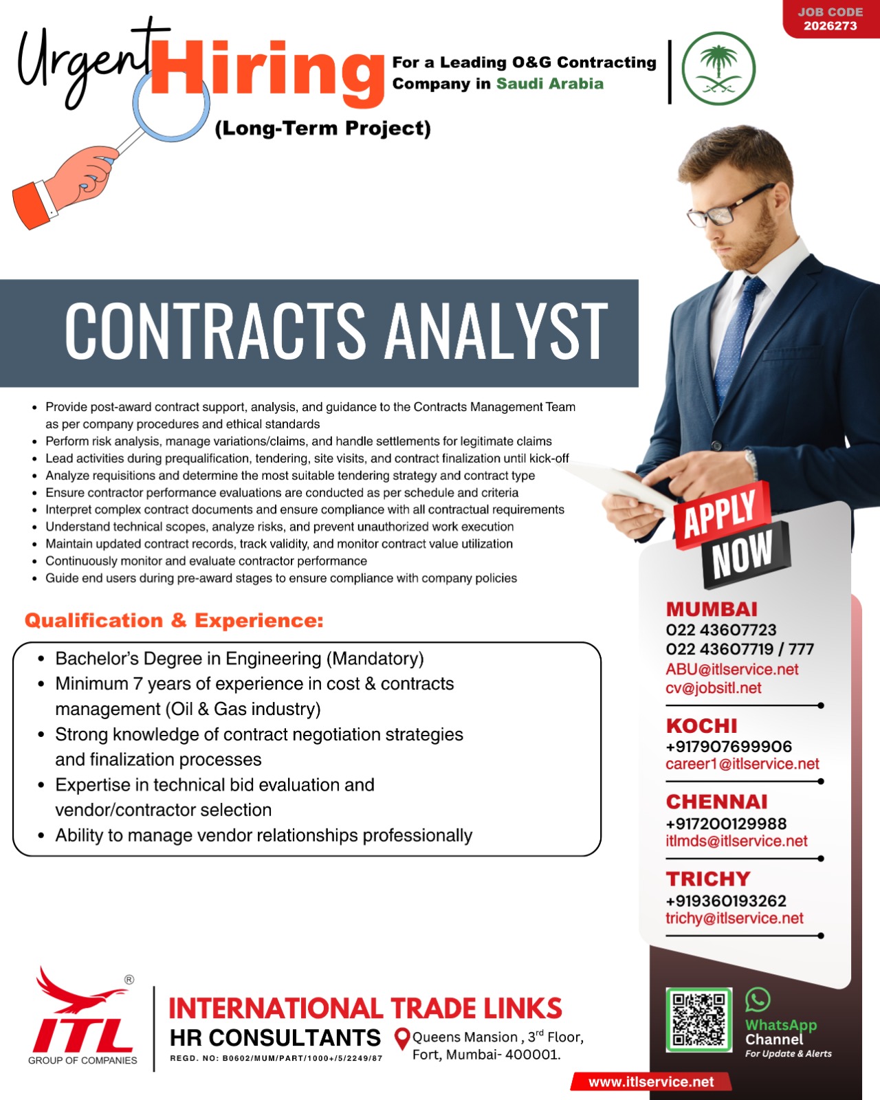 Urgent Hiring for Saudi Arabia