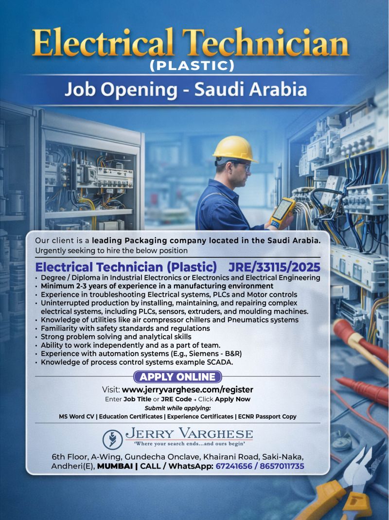 Urgent Hiring for Saudi Arabia