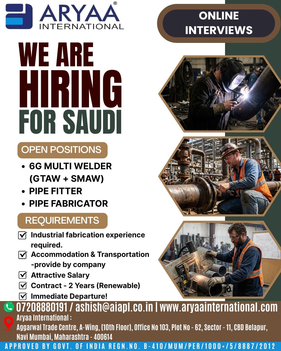 Urgent Hiring for Saudi Arabia