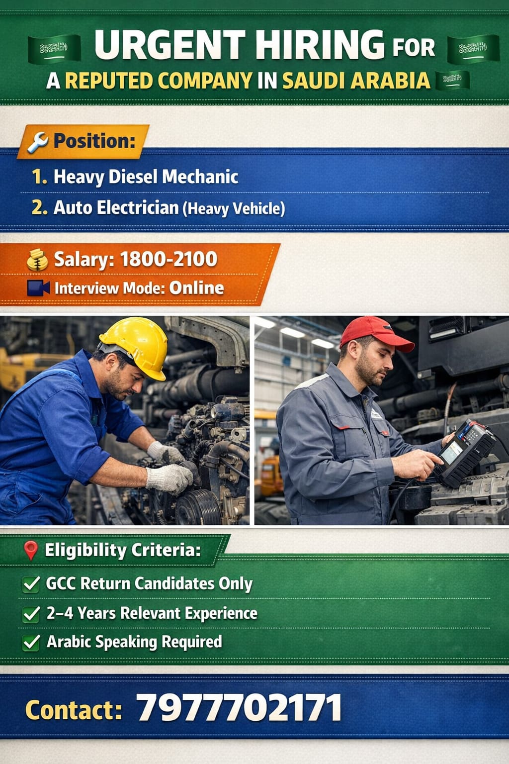 Urgent Hiring for Saudi Arabia