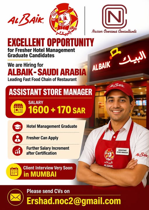 Urgent Hiring for Saudi Arabia