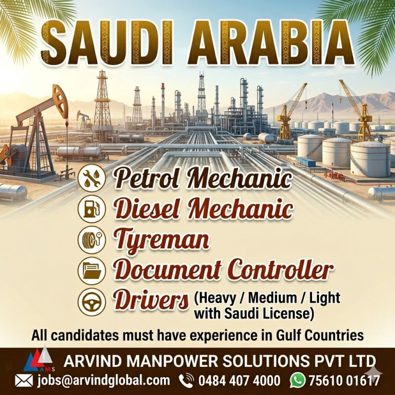 Urgent Hiring for Saudi Arabia
