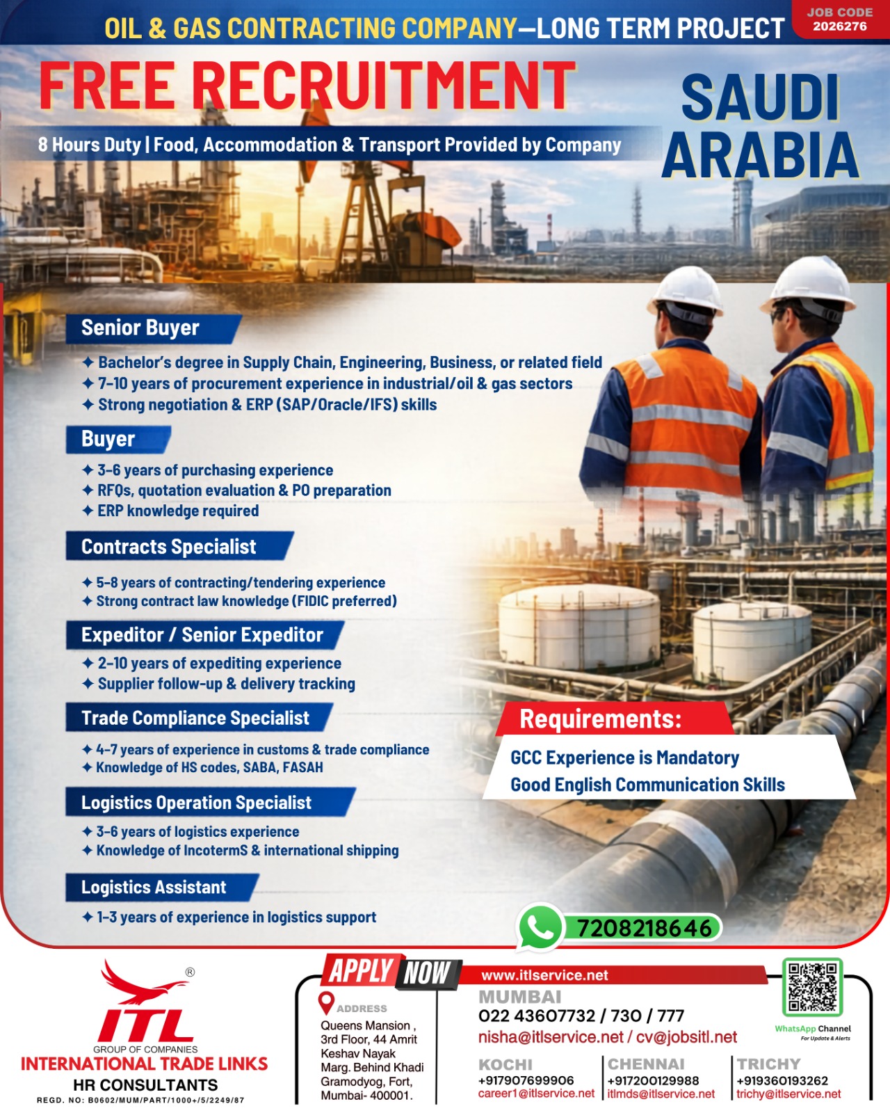 Urgent Hiring for Saudi Arabia