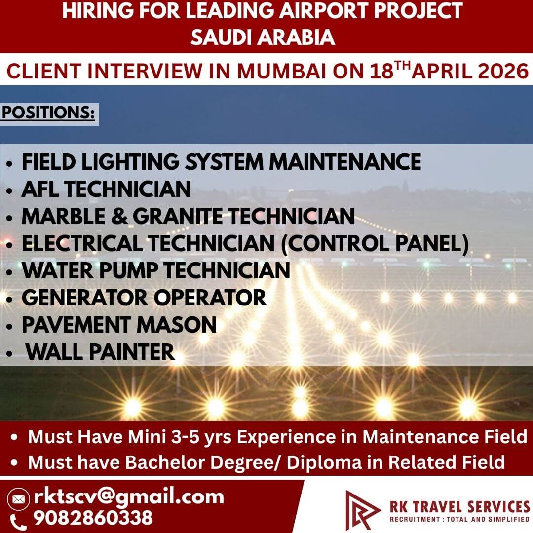Urgent Hiring for Saudi Arabia