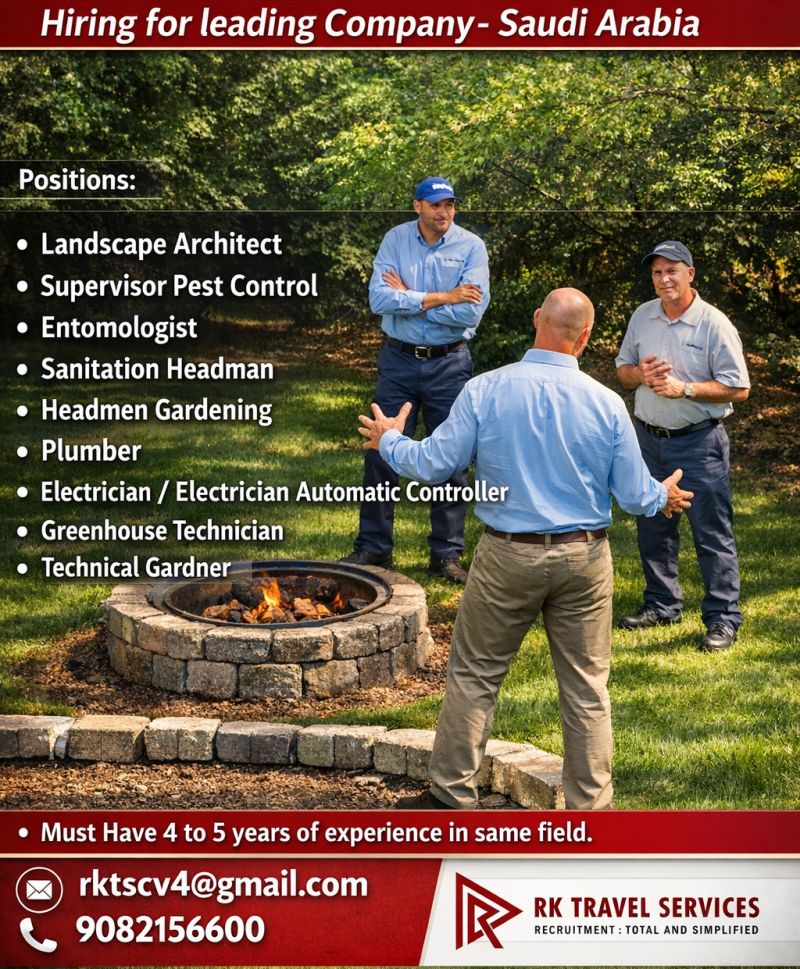 Urgent Hiring for Saudi Arabia
