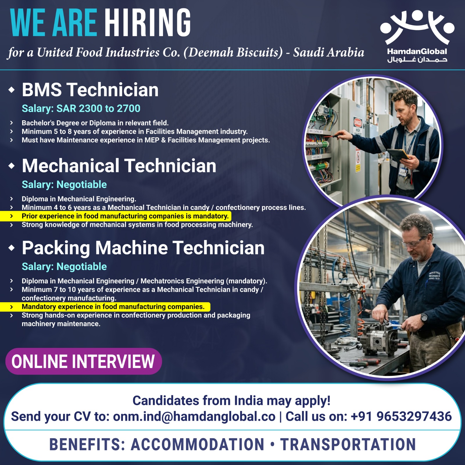 Urgent Hiring for Saudi Arabia