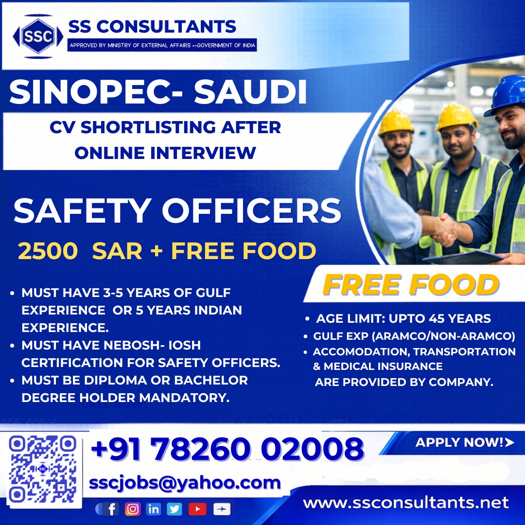 Urgent Hiring for Saudi Arabia