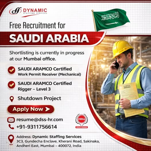 Urgent Hiring for Saudi Arabia