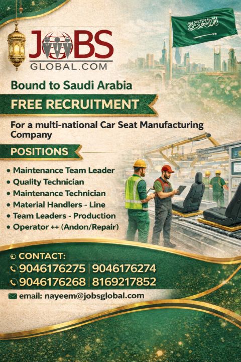 Urgent Hiring for Saudi Arabia
