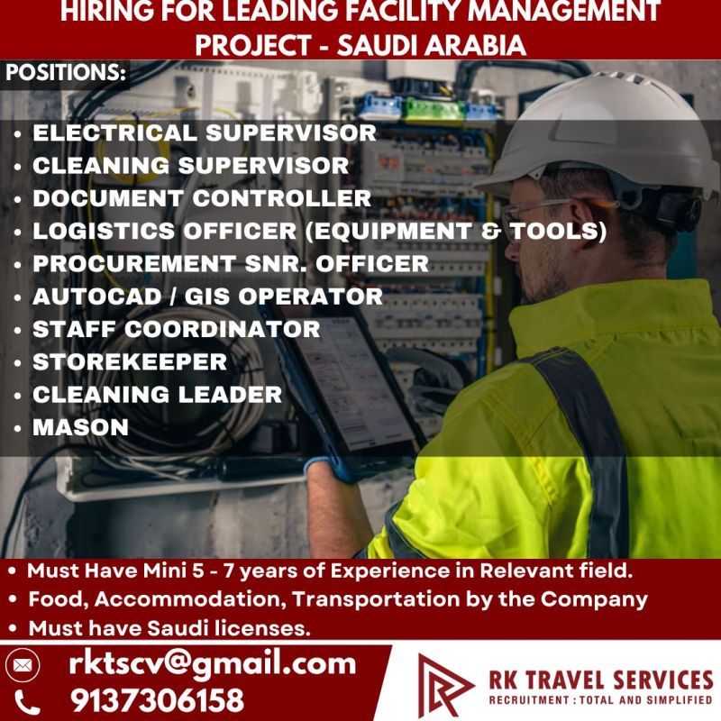 Urgent Hiring for Saudi Arabia